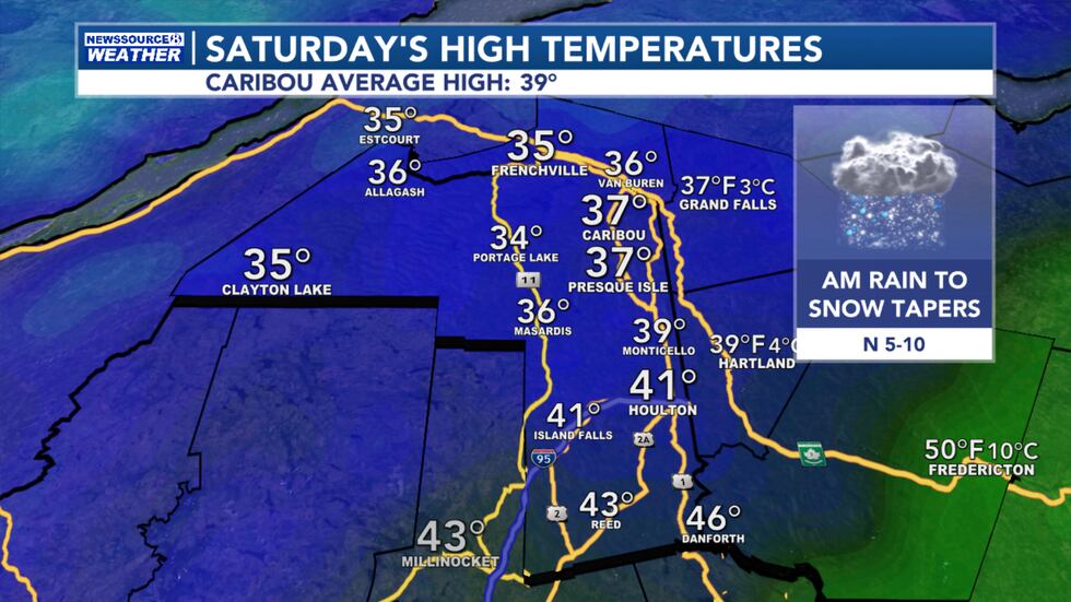 Saturday's High Temperatures
