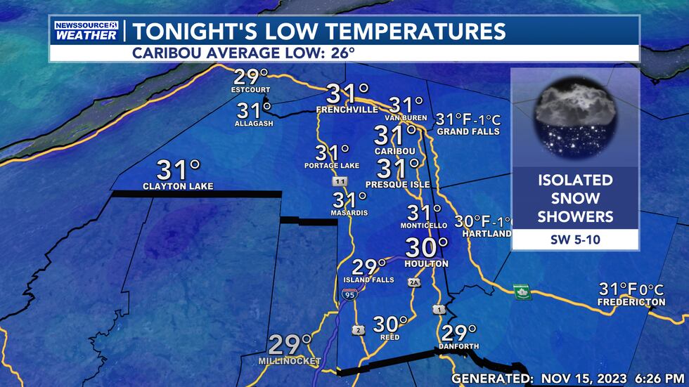 Tonight's Low Temperatures