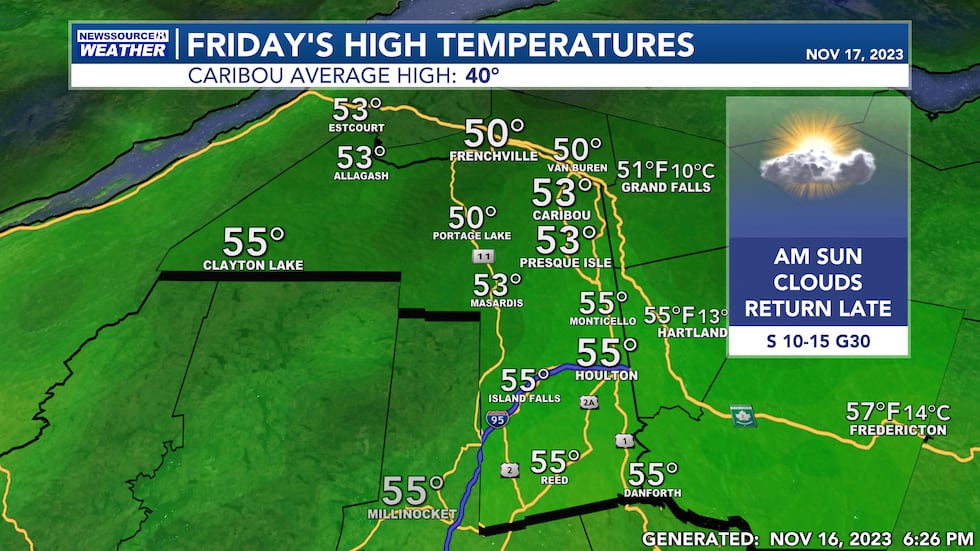 Tomorrow's High Temperatures