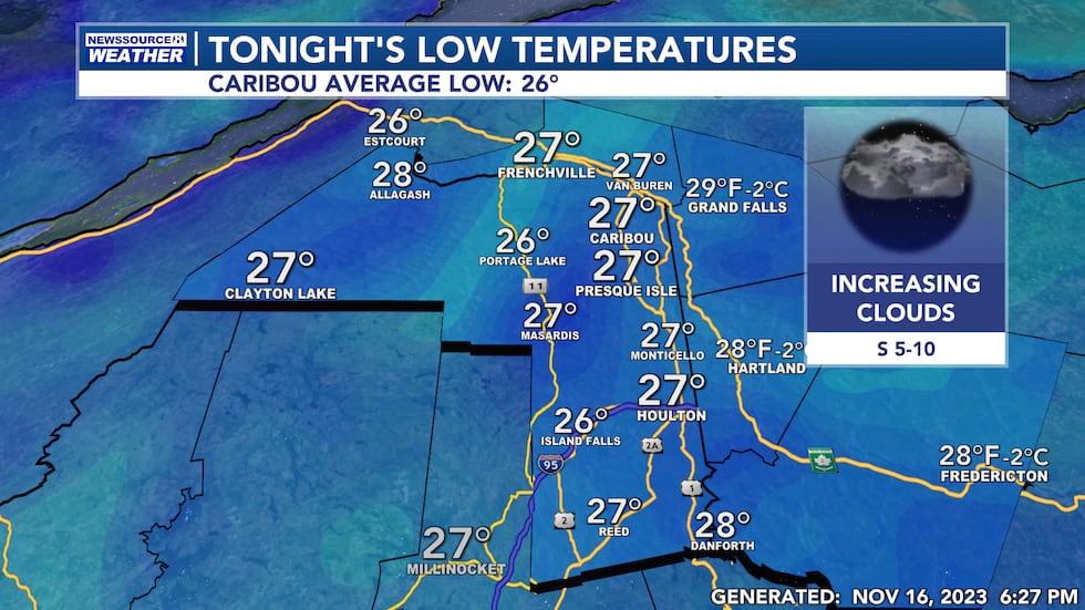 Tonight's Low Temperatures