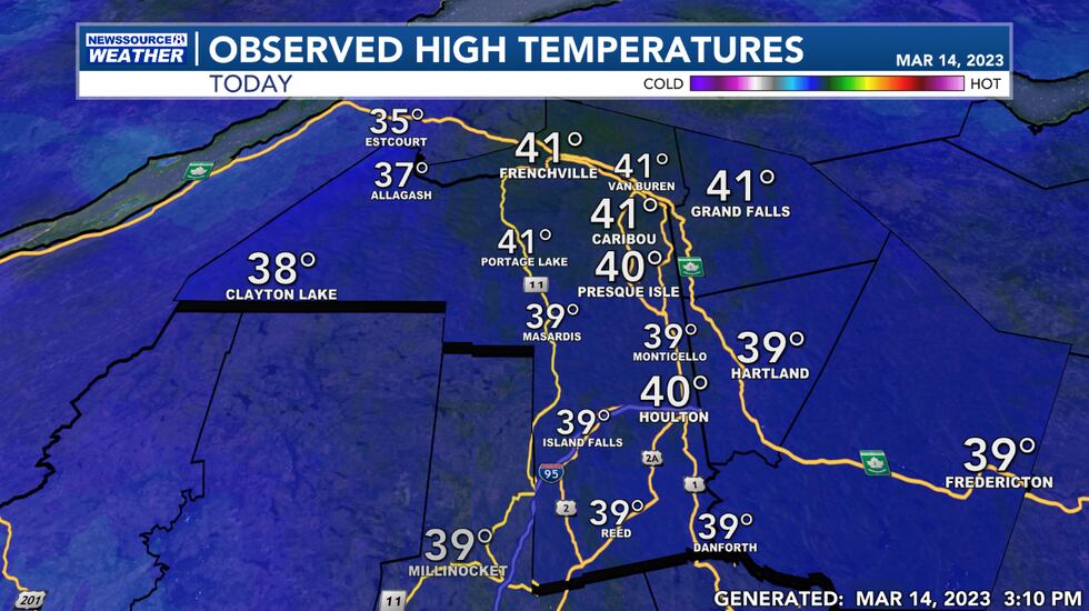 Today's Observed High Temperatures