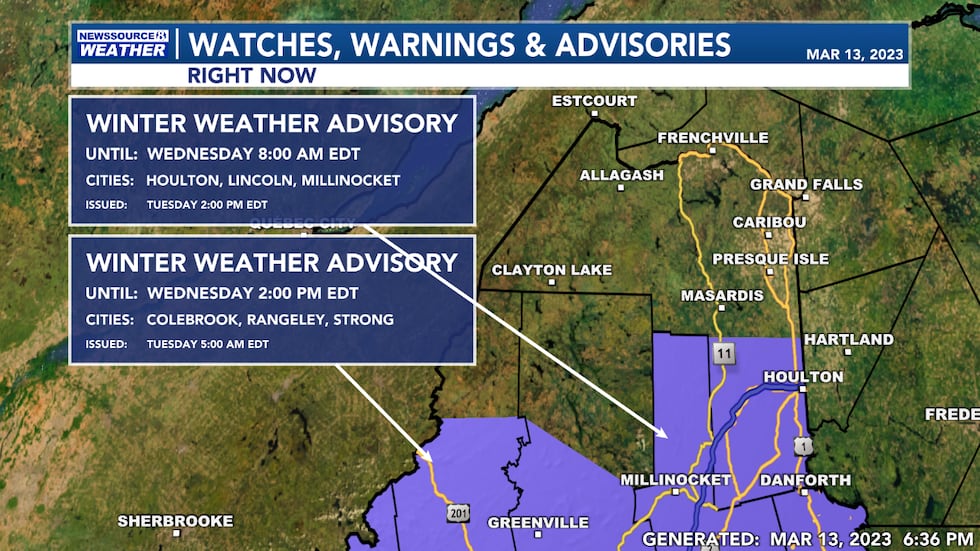 This Evening's Watches, Warnings, and Advisories
