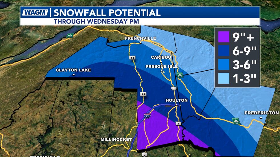 Snowfall Potential (Through Wednesday PM)