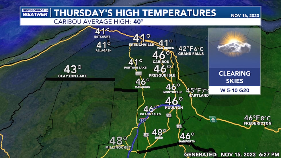 Tomorrow's High Temperatures