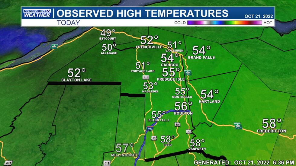 Today's Observed High Temperatures