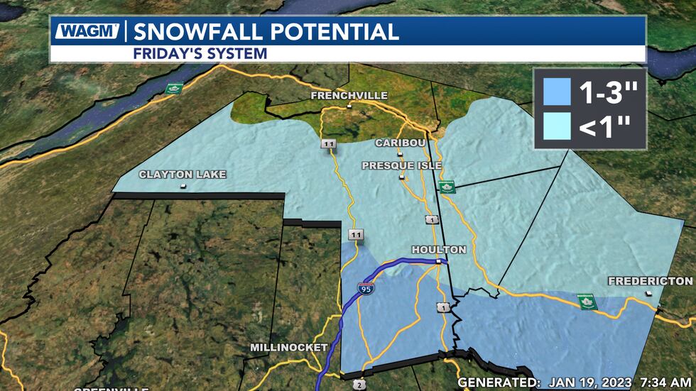 Friday's Snow Totals
