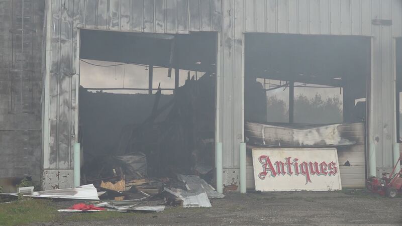 Houlton Airport fire, 2023, antiques sign